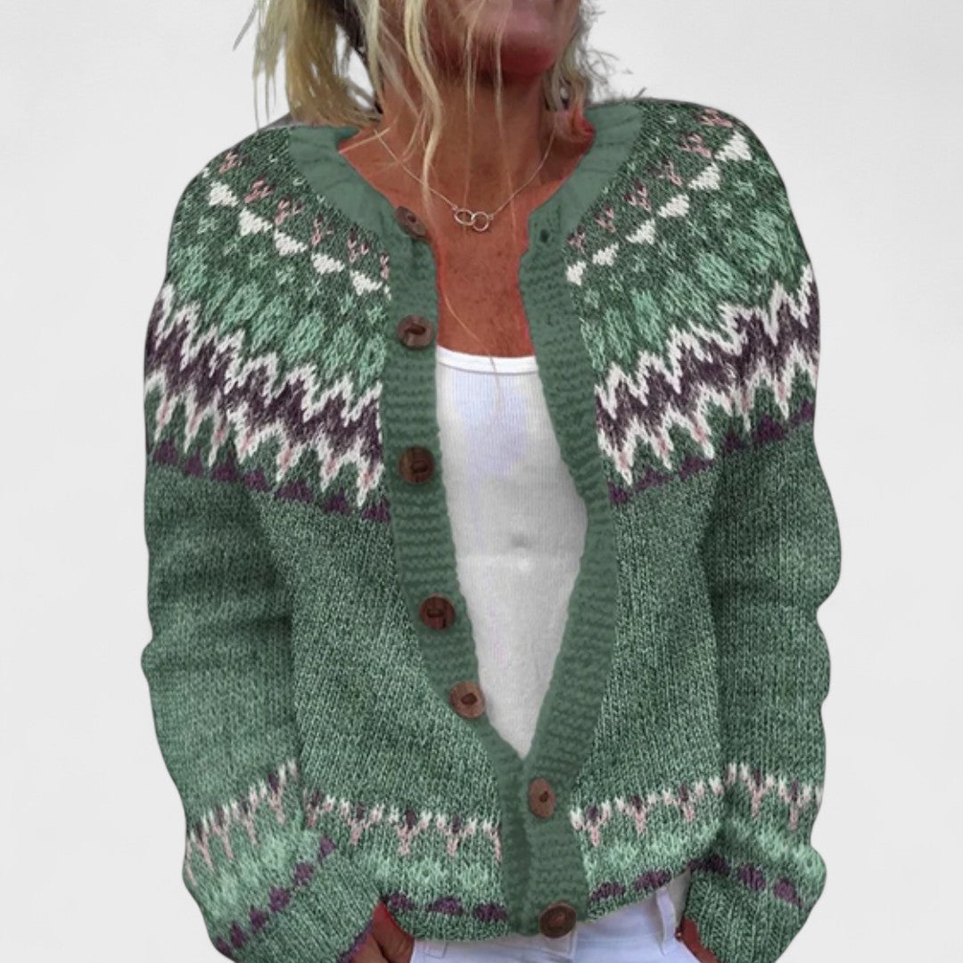 Lianne Grigio Perla – Cardigan a maglia larga con design chic