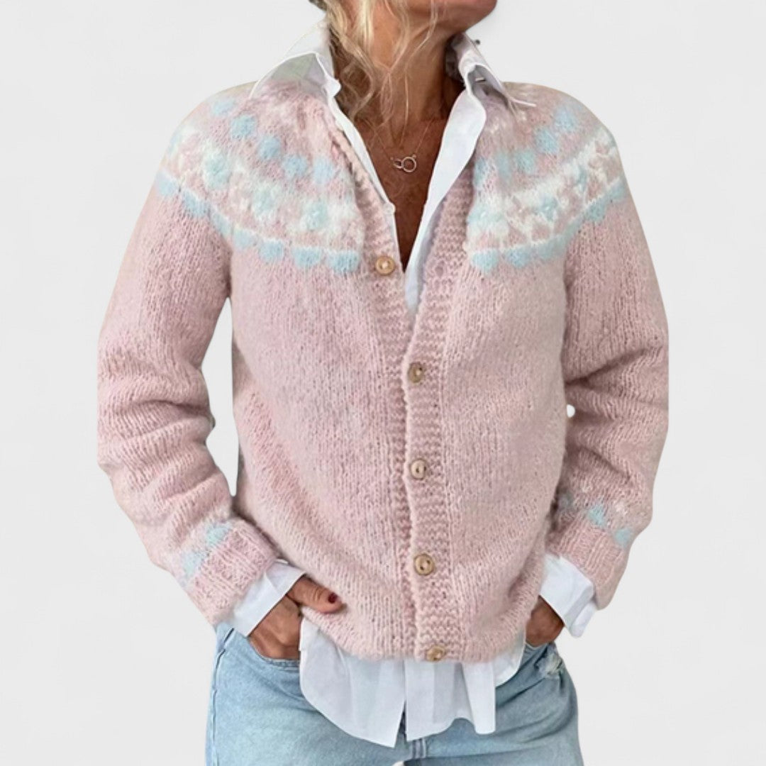 Lianne Grigio Perla – Cardigan a maglia larga con design chic
