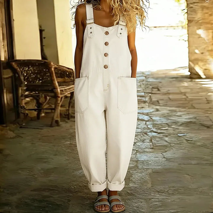 Mae™ | Salopette vintage in cotone morbido effetto denim