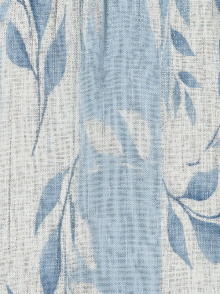 Serena | Vestito Midi Blu con Motivo Foglia