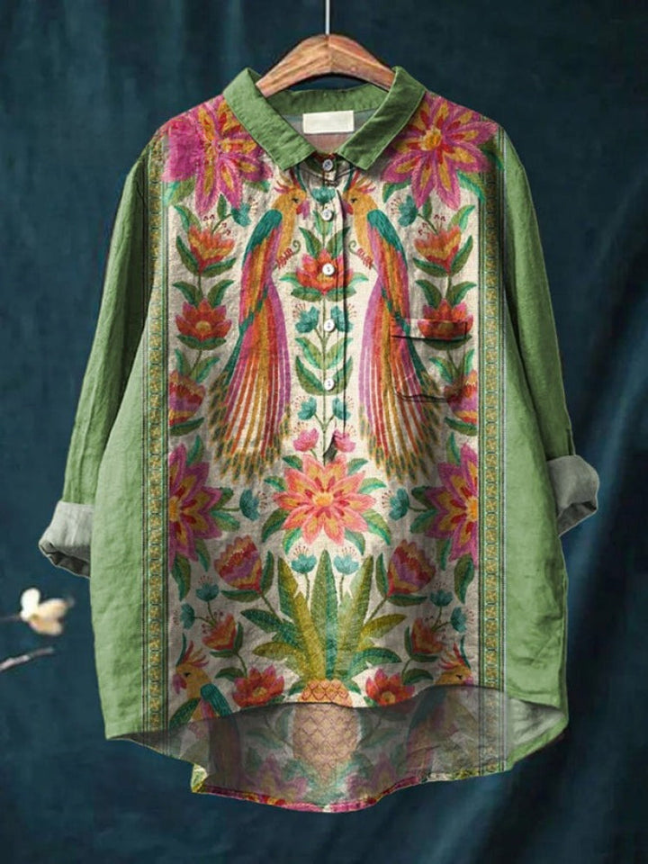 Tiziana – Camicia in lino con stampa