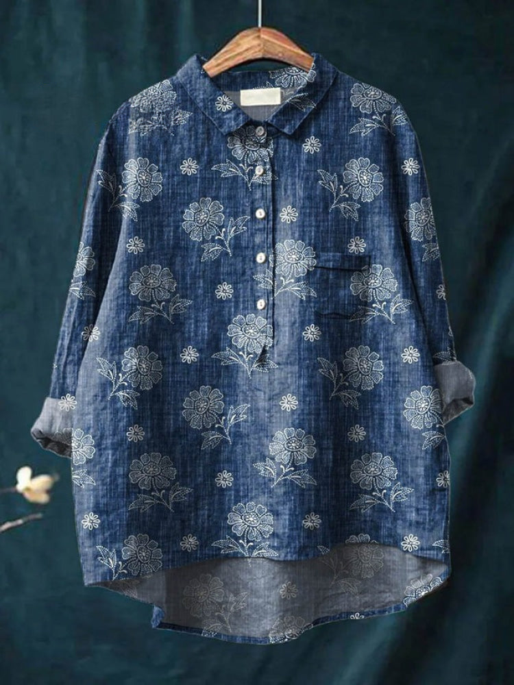 Tiziana – Camicia in lino con stampa