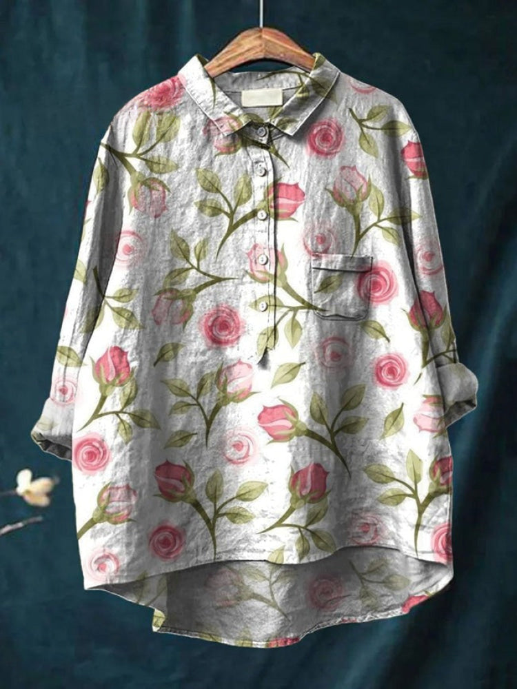 Tiziana – Camicia in lino con stampa