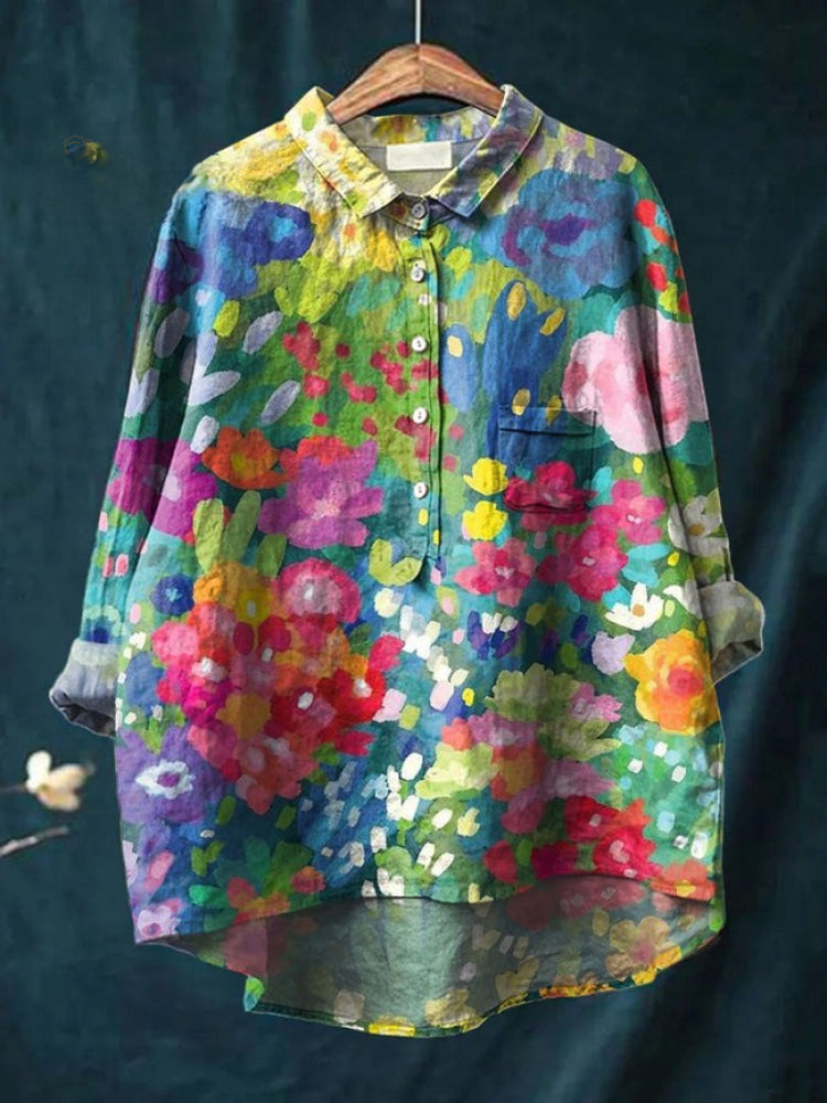 Tiziana – Camicia in lino con stampa
