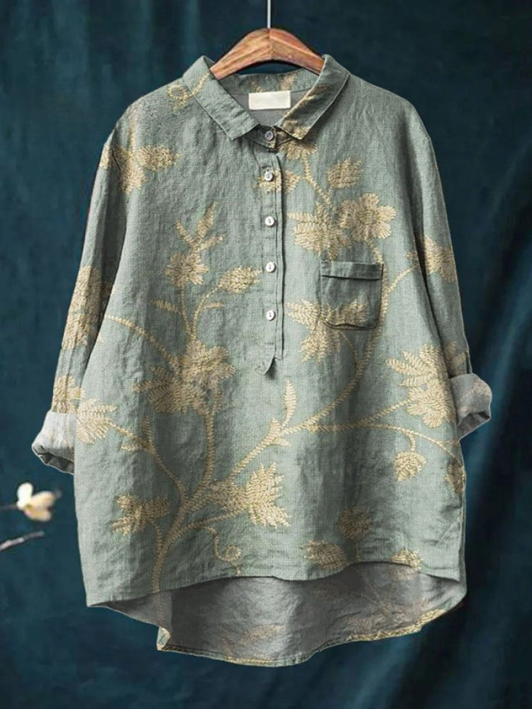 Tiziana – Camicia in lino con stampa
