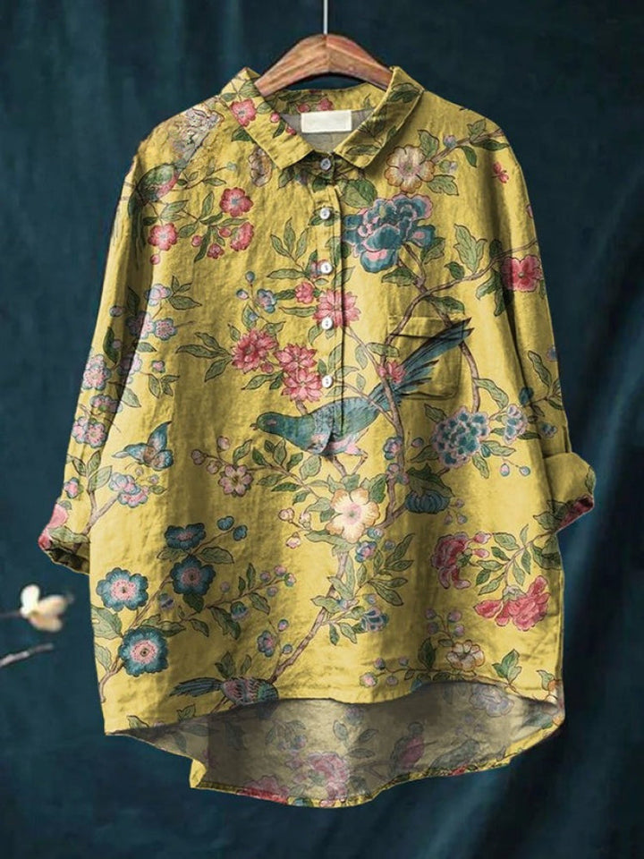 Tiziana – Camicia in lino con stampa