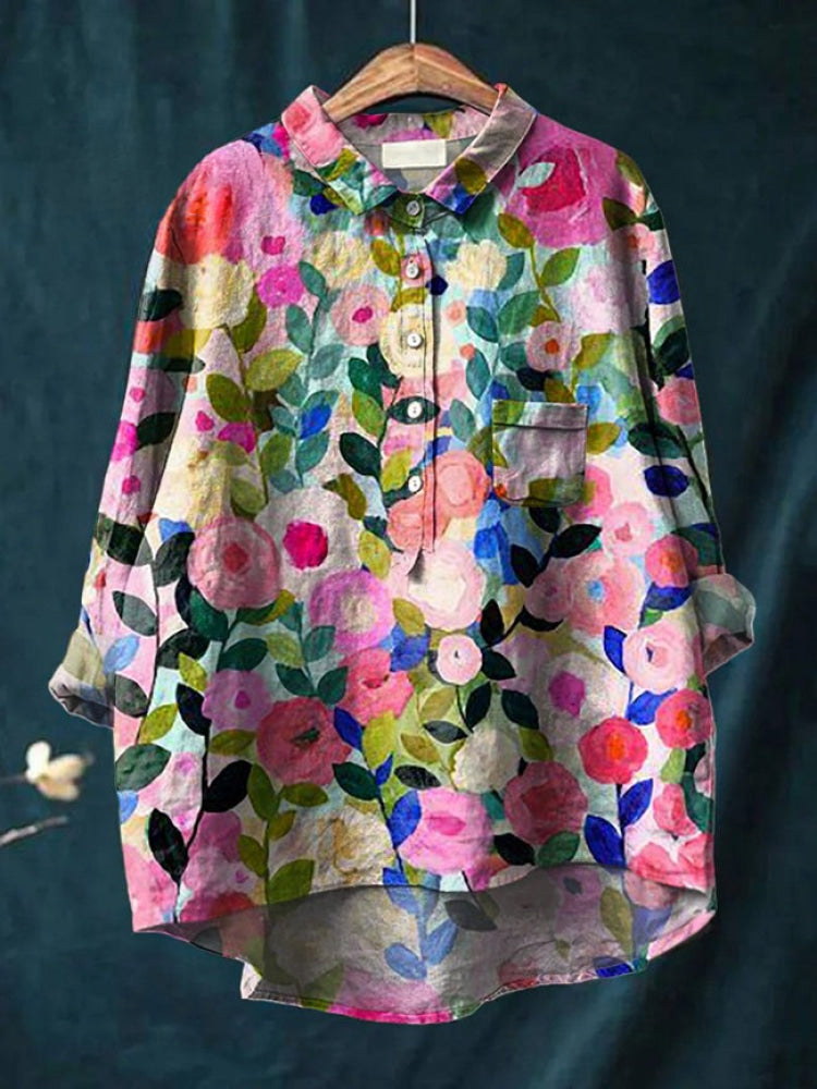 Tiziana – Camicia in lino con stampa