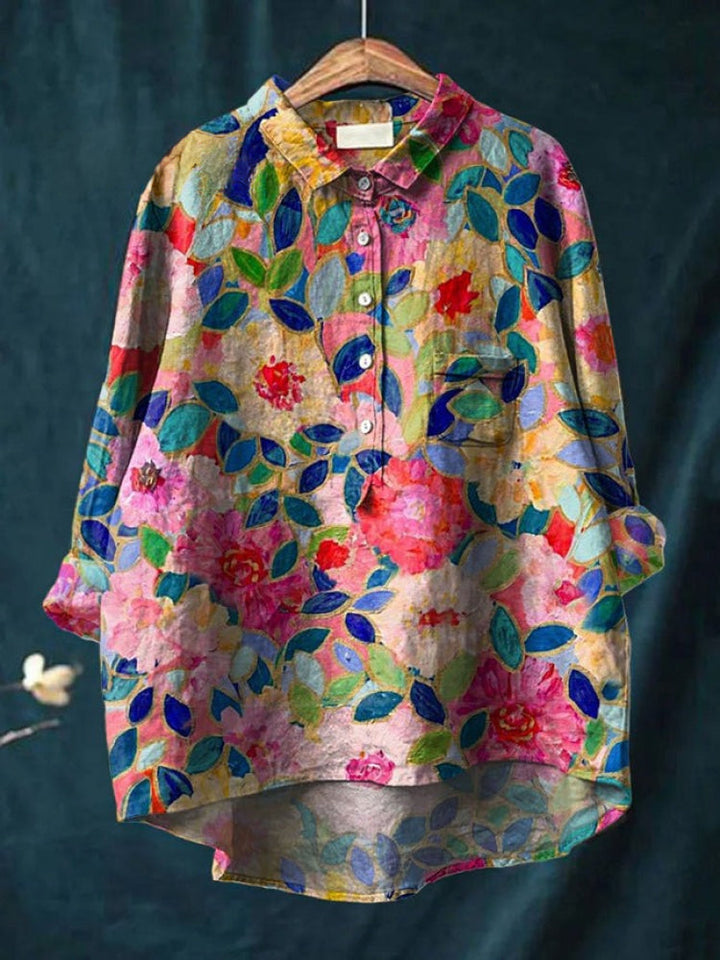 Tiziana – Camicia in lino con stampa