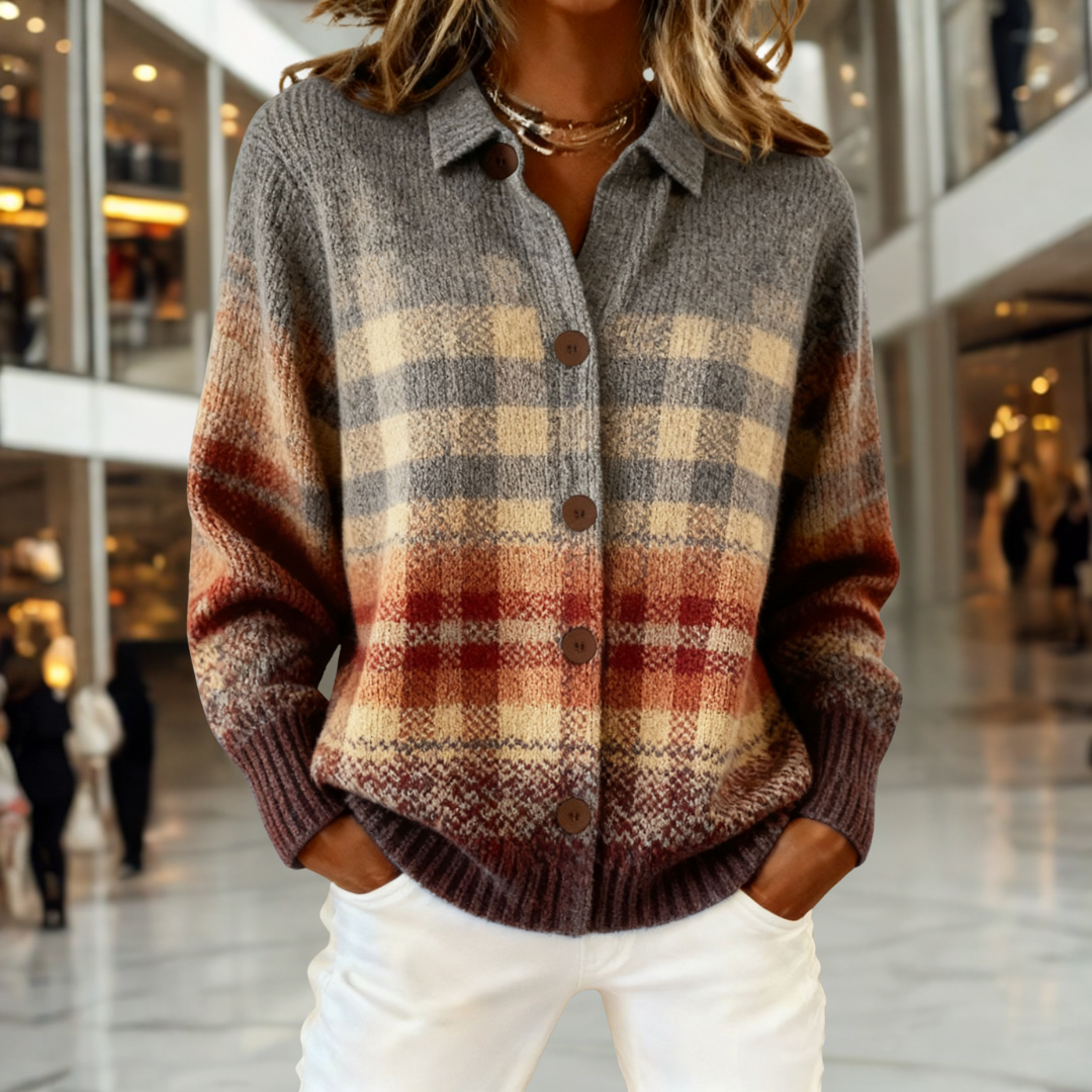 BEATRICE – Maglione Morbido con Quadri Sfumati