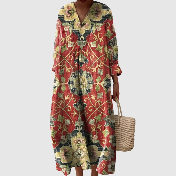 Valeria™ | Vestito in Lino Mediterraneo