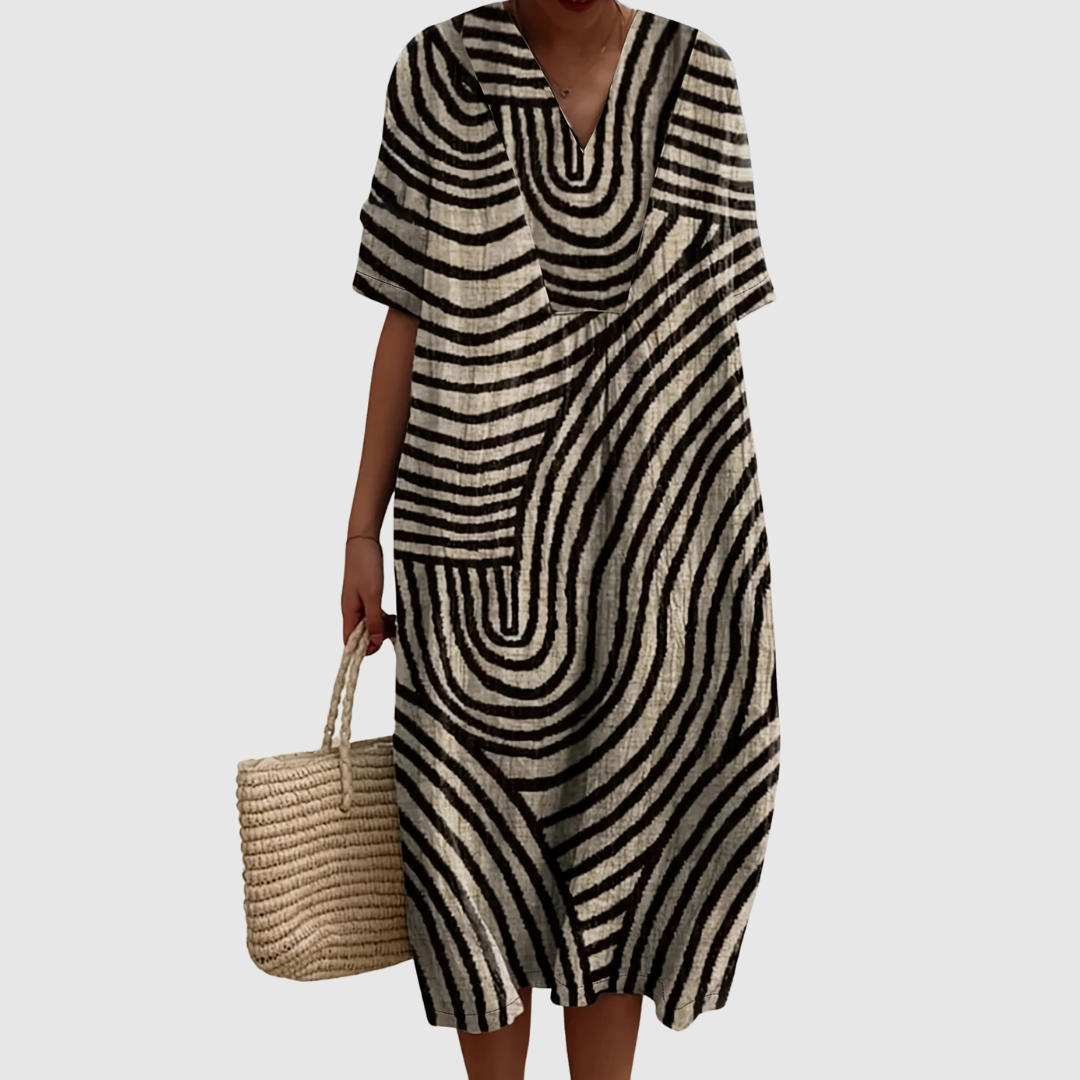 Chiara™ | Vestito in Lino Mediterraneo