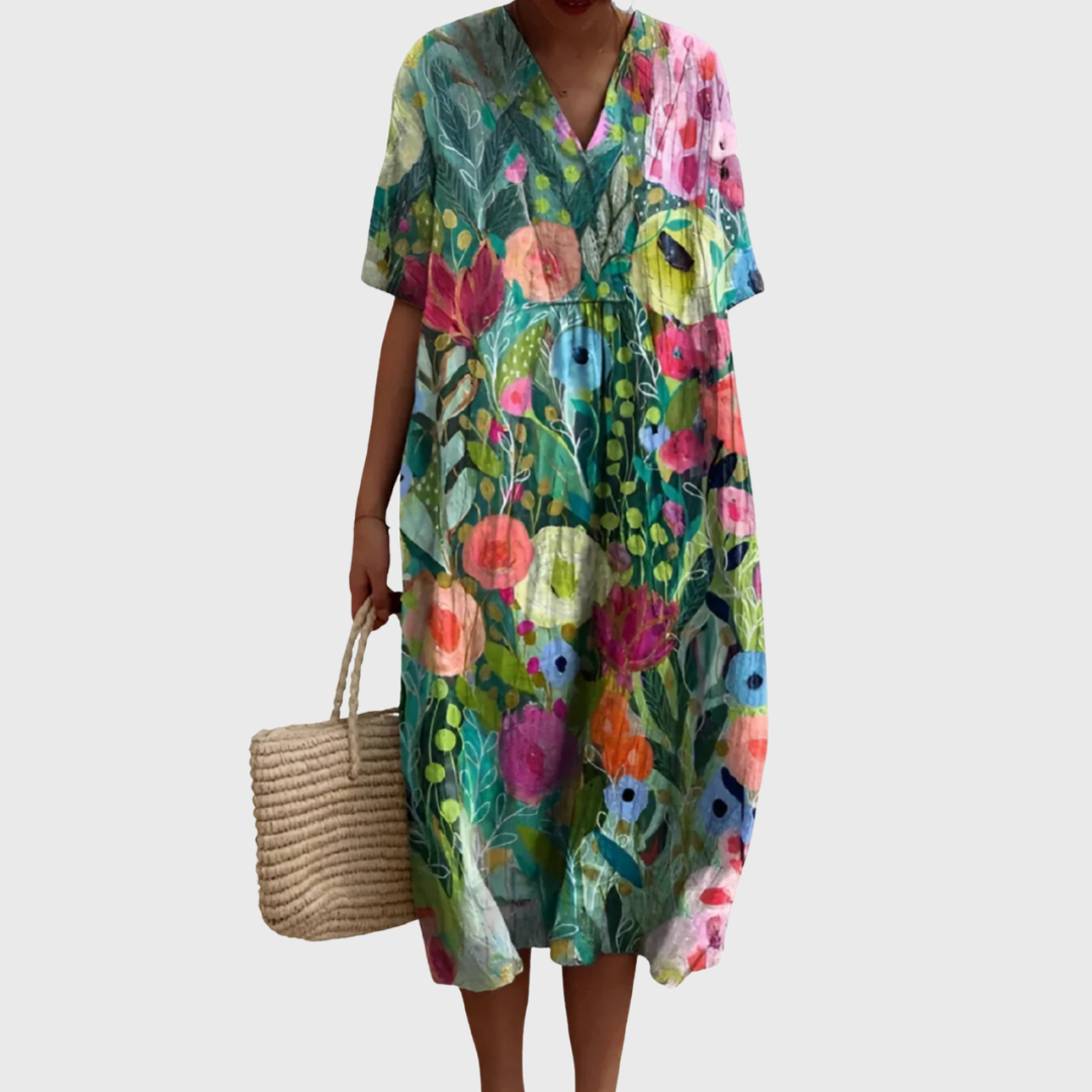 Rosabella™ | Vestito in Lino Mediterraneo