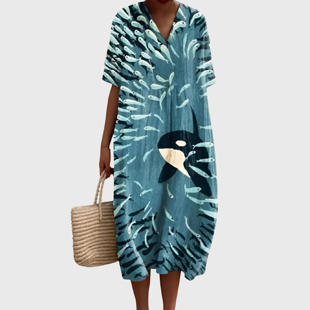 Noemi™ | Vestito in Lino Mediterraneo