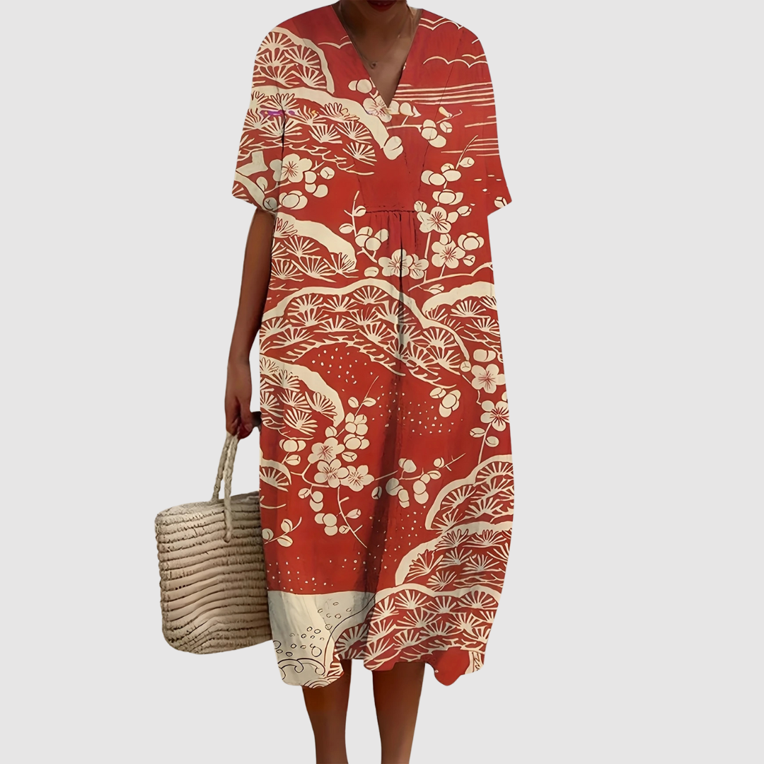 Zoe™ | Vestito in Lino Mediterraneo
