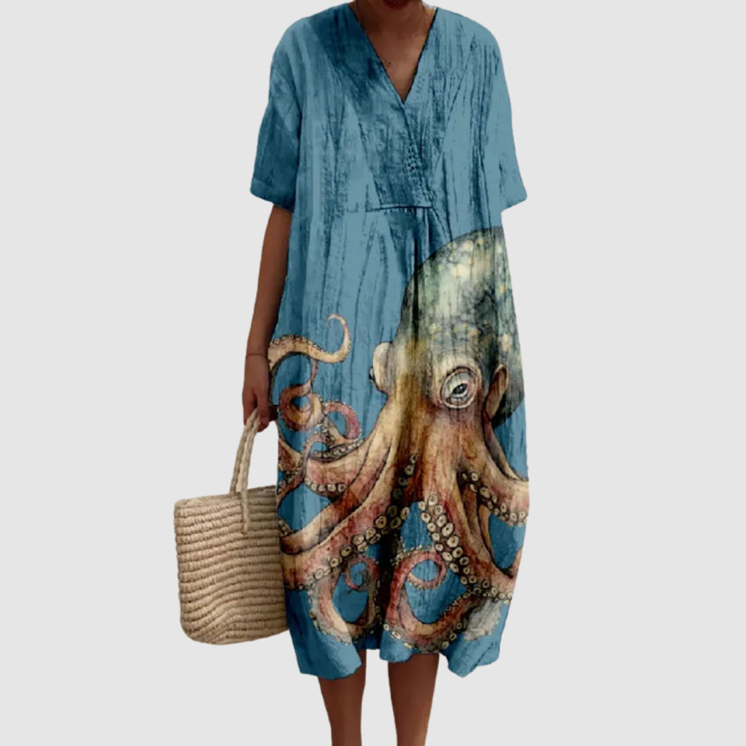 Ornella™ | Abito in Lino Mediterraneo