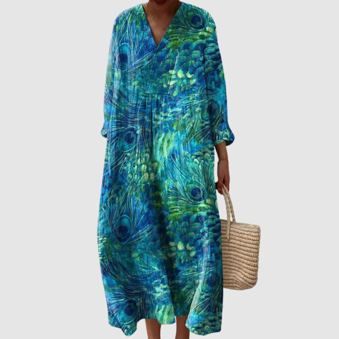 Milena™ | Vestito in Lino Mediterraneo