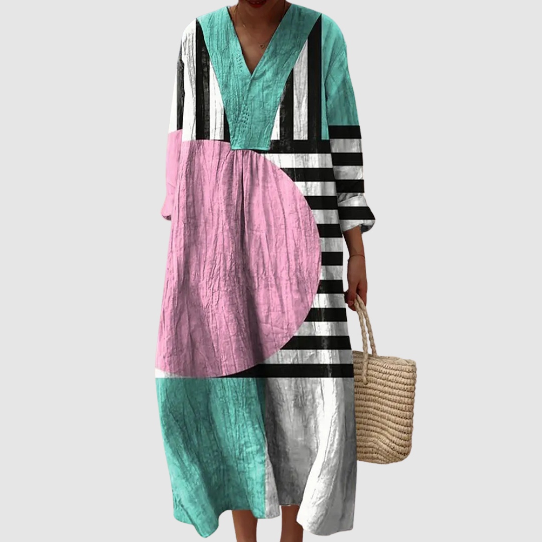 Cecilia™ | Vestito in Lino Mediterraneo