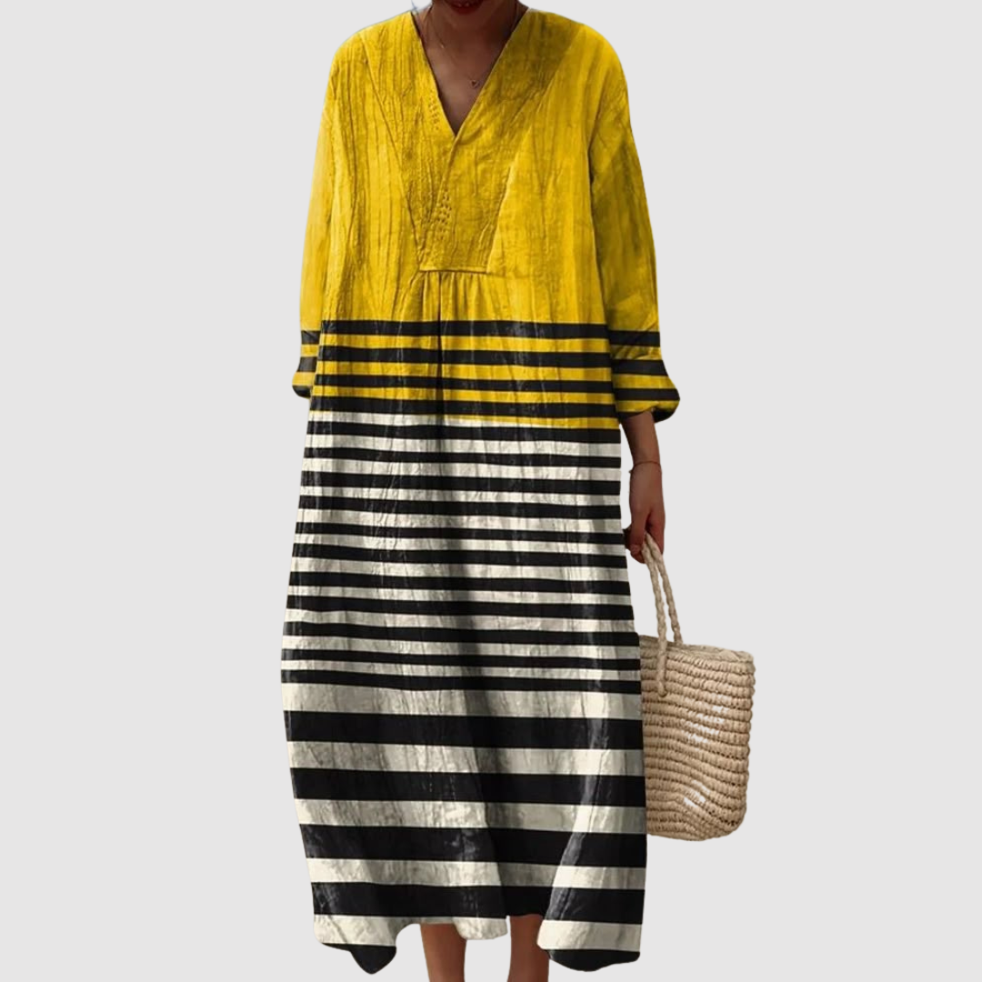 Alessandra™ | Vestito in Lino Mediterraneo