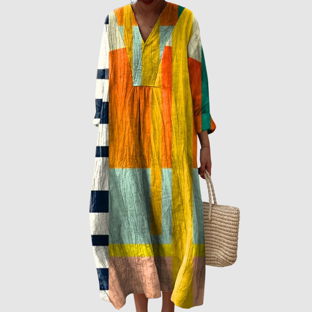 Marcella™ | Vestito in Lino Mediterraneo