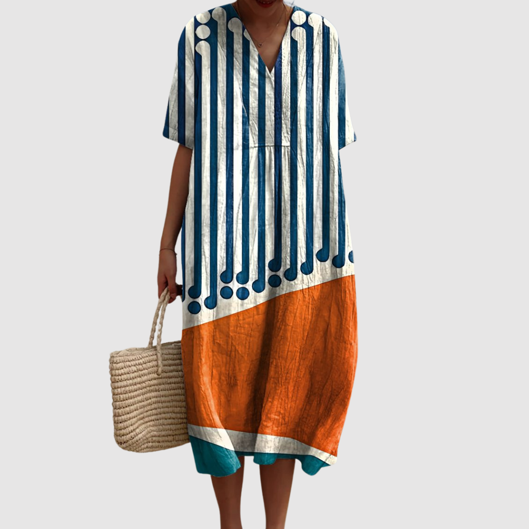 Adriana™ | Vestito in Lino Mediterraneo