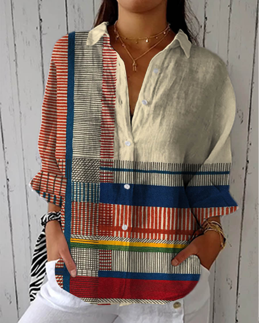 Beatrice – Blusa Artigianale con Stampa