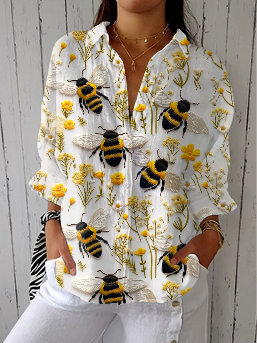 Carlotta – Blusa Artigianale con Stampa