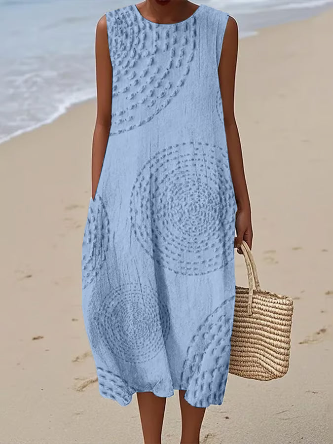 Luciana™ | Vestito in Lino Mediterraneo