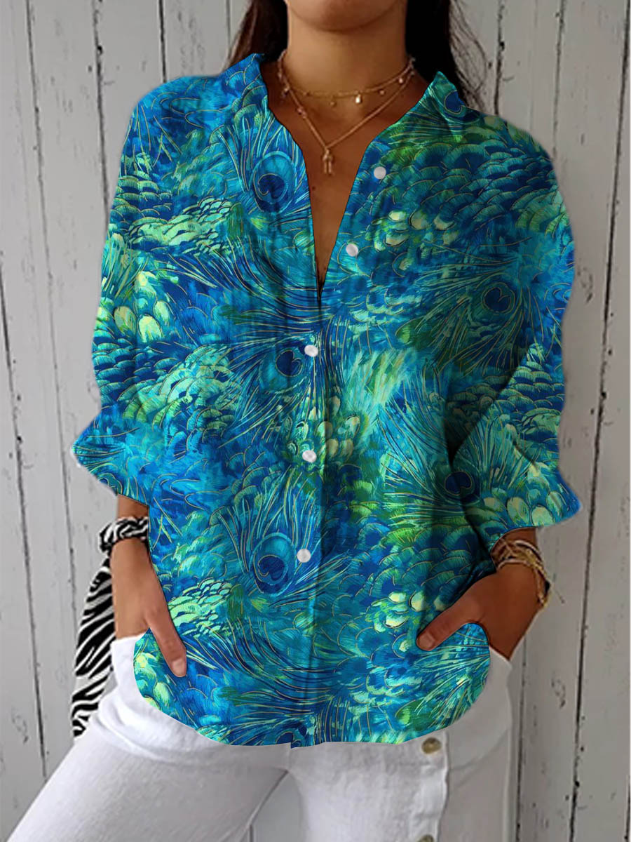 Bianca – Blusa Artigianale con Stampa