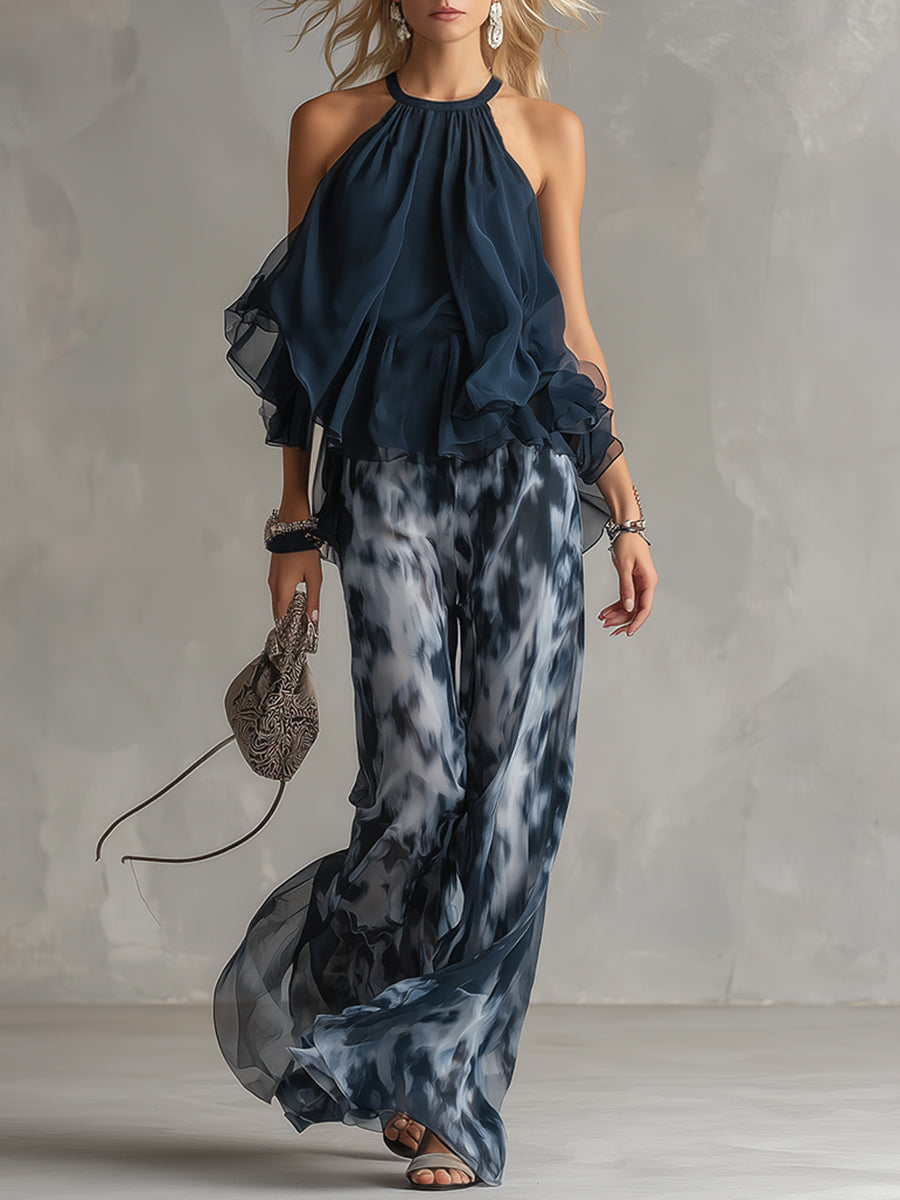 Élise | Completo elegante e leggero con top fluido e pantaloni larghi