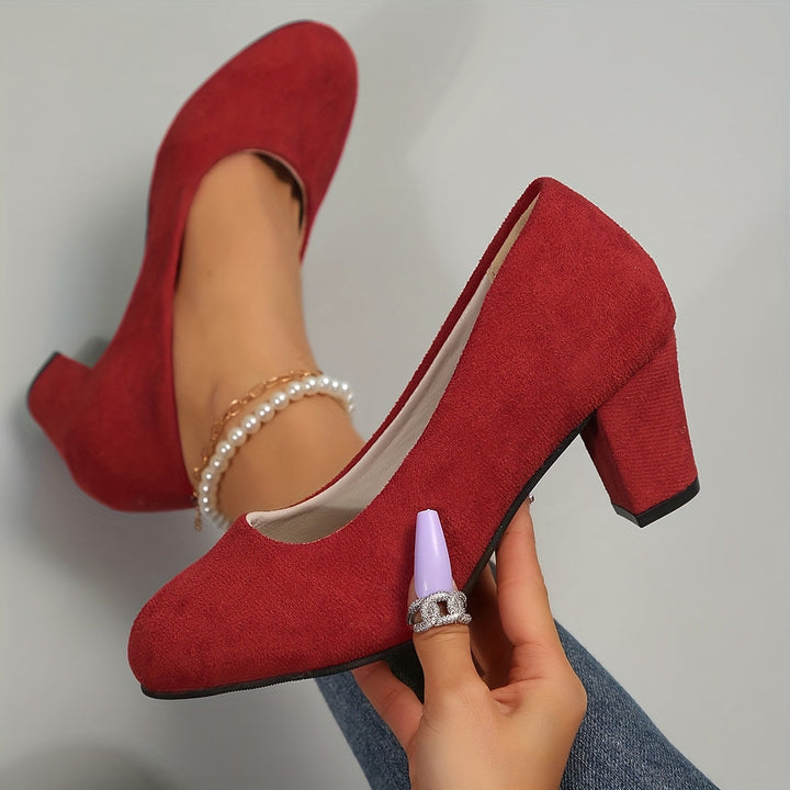 Serena | Scarpe con Punta Larga e Tacco Stabile