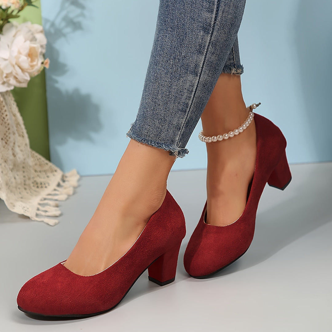 Serena | Scarpe con Punta Larga e Tacco Stabile