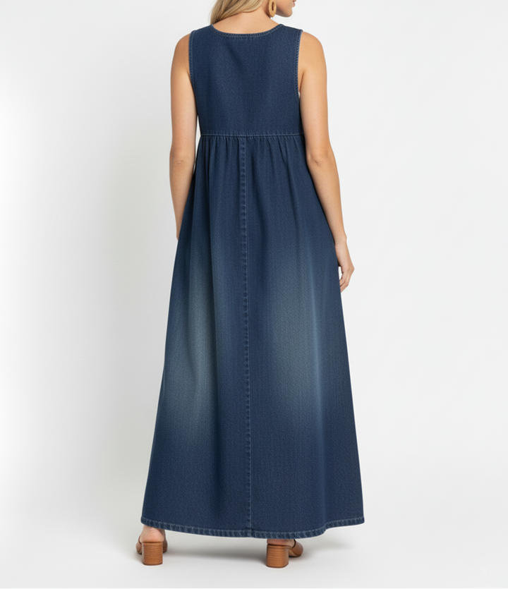 Karen™ | Abito maxi in denim lavato vintage