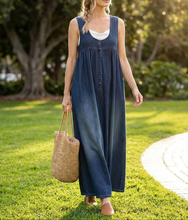 Karen™ | Abito maxi in denim lavato vintage