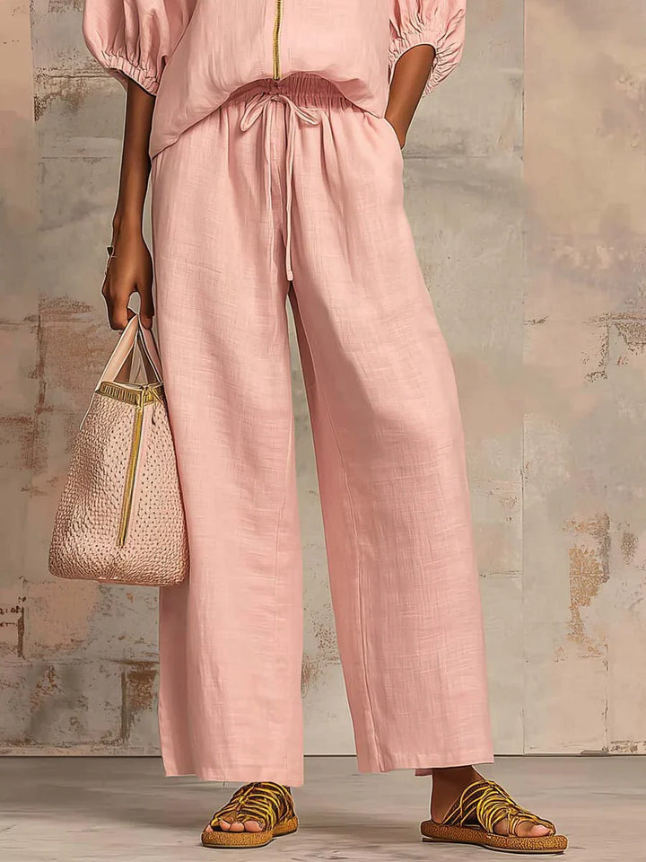 Alba | Set di due pezzi: Camicia casual e pantaloni a gamba larga