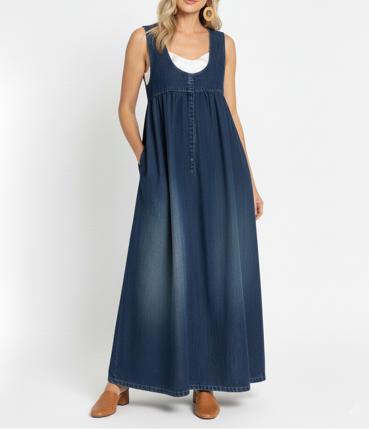 Karen™ | Abito maxi in denim lavato vintage