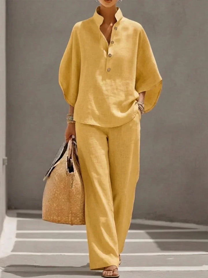 Maribel™ | Completo con maniche a pipistrello e pantaloni larghi