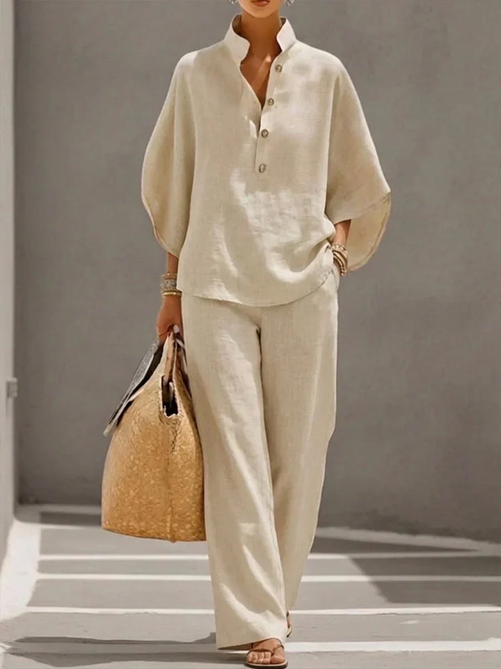 Maribel™ | Completo con maniche a pipistrello e pantaloni larghi