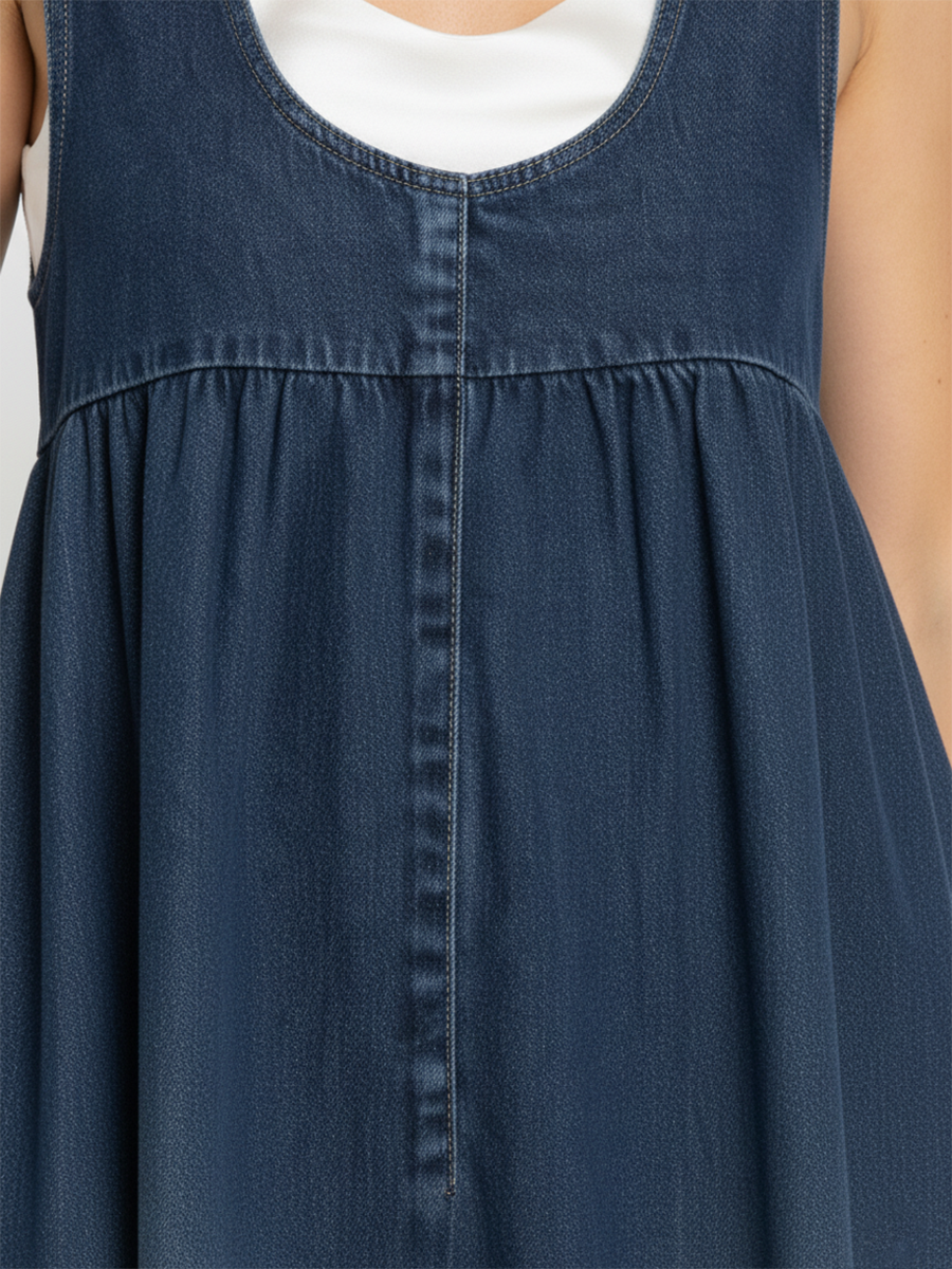 Karen™ | Abito maxi in denim lavato vintage