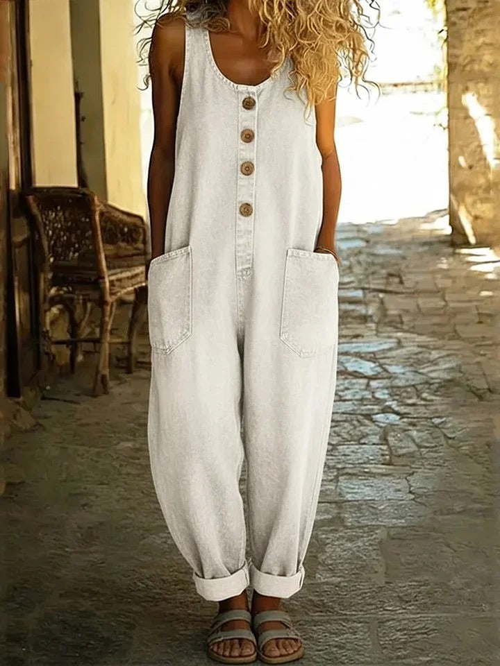 Ruth™ | Salopette in denim di cotone lavato vintage