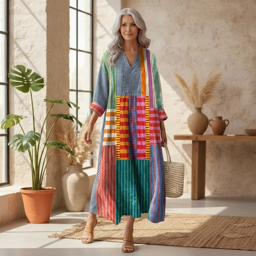Chiara – Vestito boho geometrico